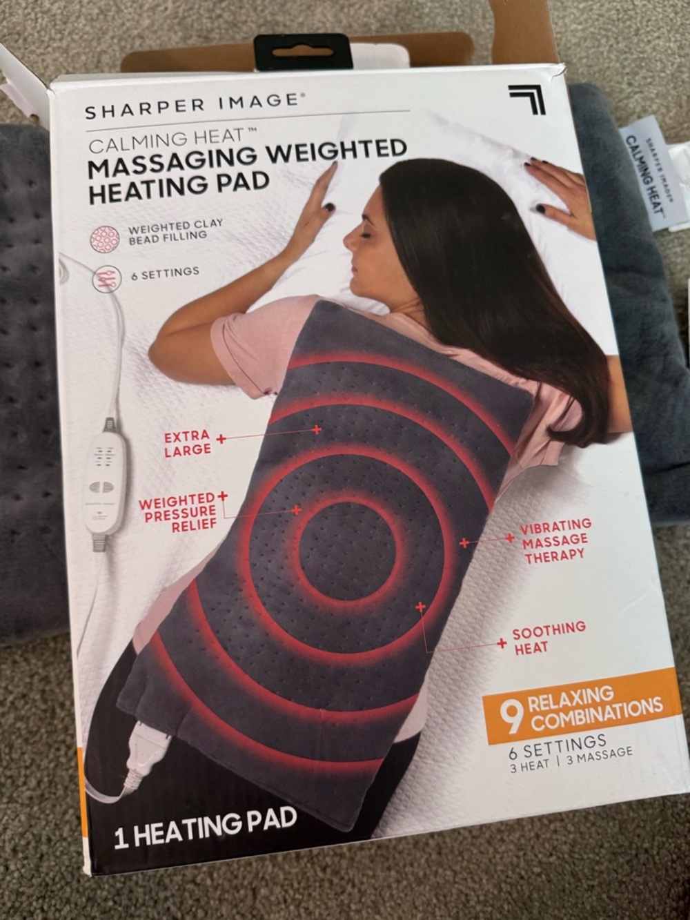 Sharper Image Massaging Weighted Heating Pad